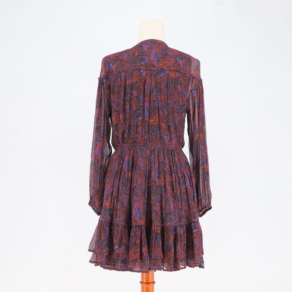 CLEOBELLA Nisha Mini Dress Paisley Lightweight Viscose Chiffon Size M - Picture 6 of 9